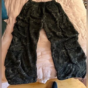 Young LA Black Cargo Pants with Pockets